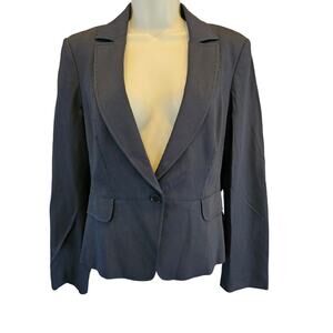 Reiss 12 wool blend black pinstripe one button blazer EUC business proffesional